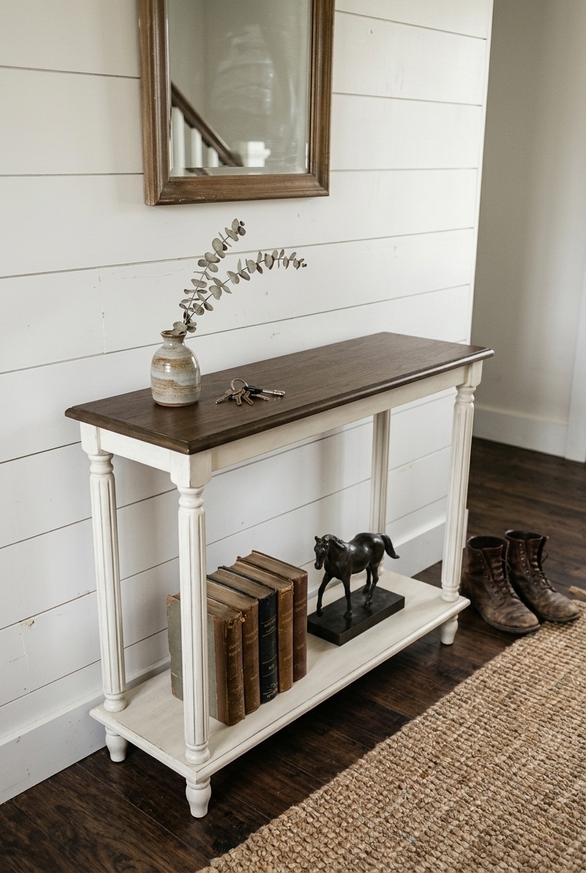 Artful Curation: Styling a Farmhouse Wood Accent Table With Storage