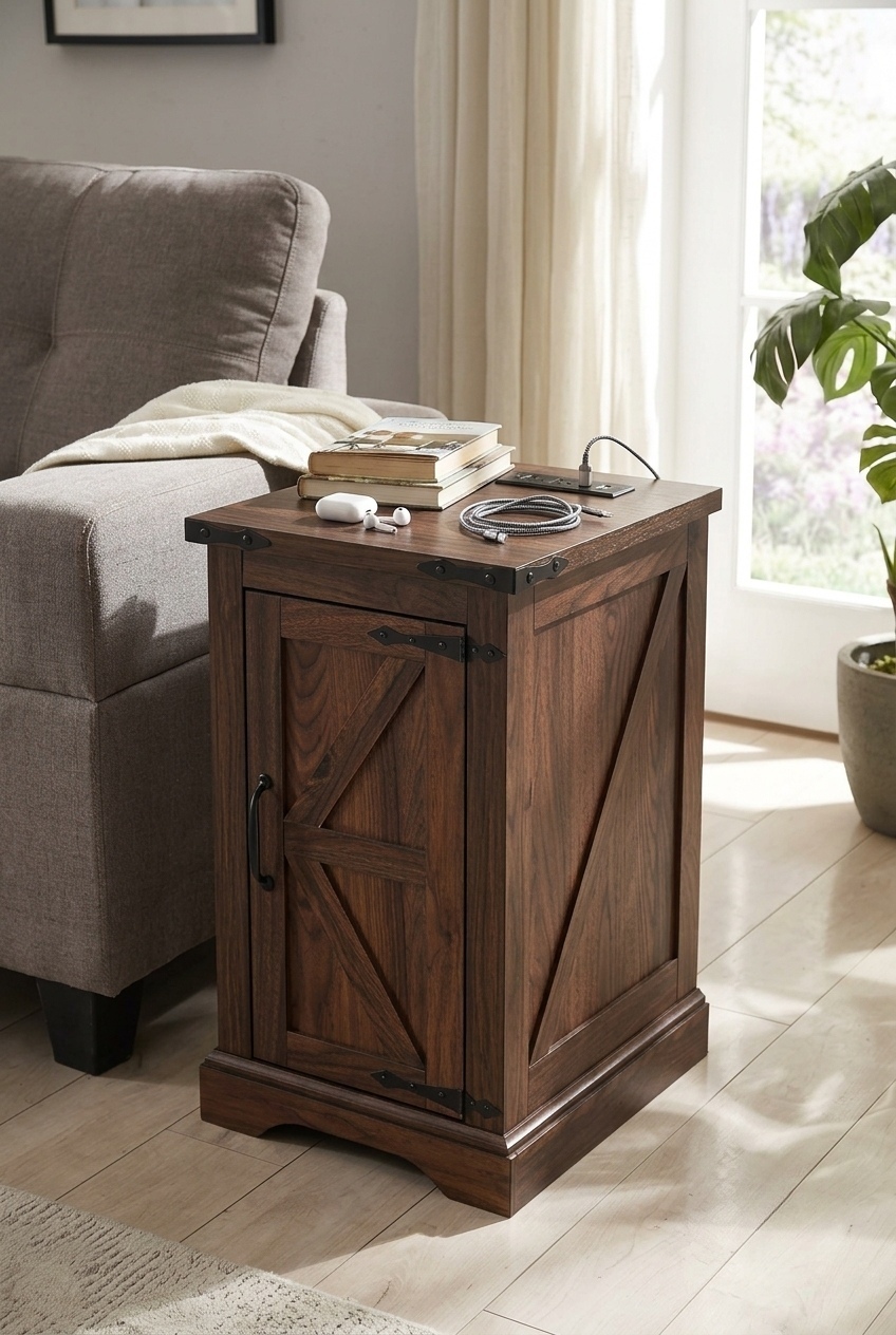 Harmonizing Pastoral Warmth: Styling the Farmhouse Accent Table With Charging Station