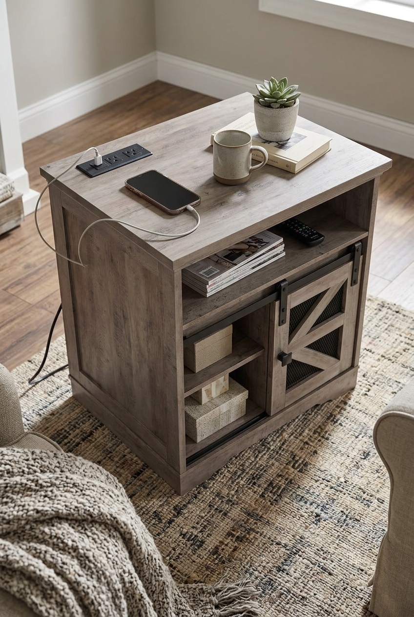 Harmonizing Rustic Warmth and Modern Connectivity in the Living Room